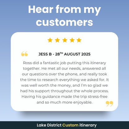 Lake District Personalised Itinerary